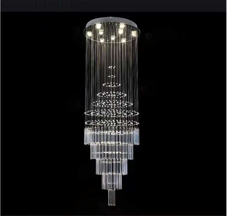 Modern Style Raindrop Square Top Crystal Chandelier Large Middle Sizes GU10 Base Glass Lighting Home Hotel AC Ceiling