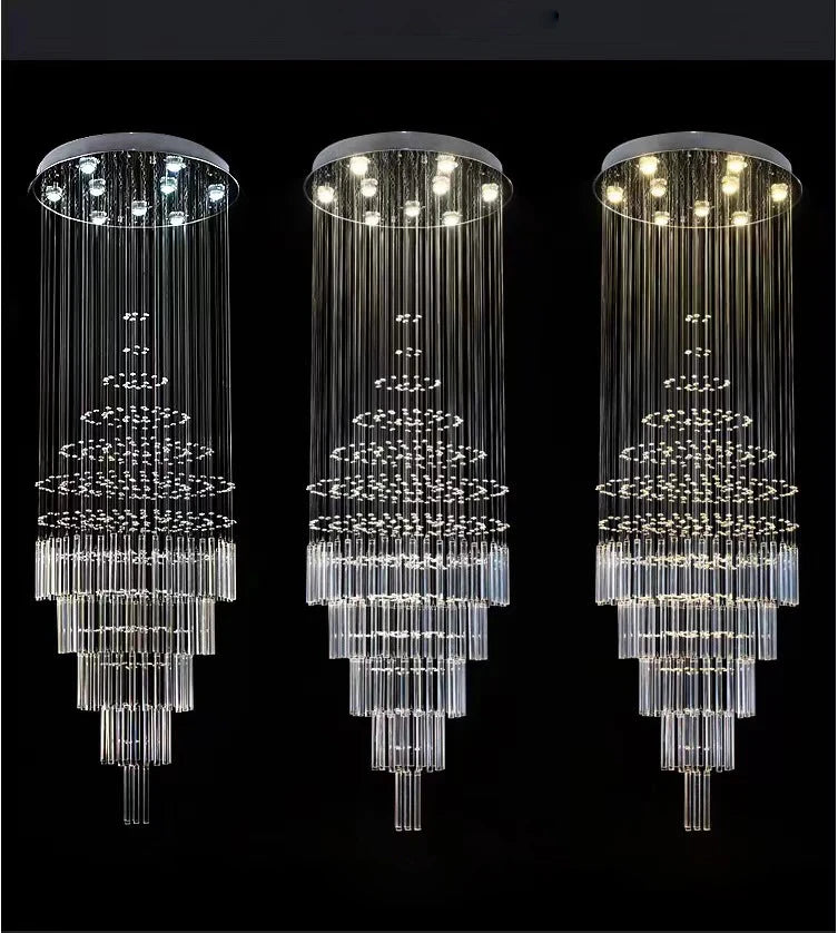 Modern Style Raindrop Square Top Crystal Chandelier Large Middle Sizes GU10 Base Glass Lighting Home Hotel AC Ceiling