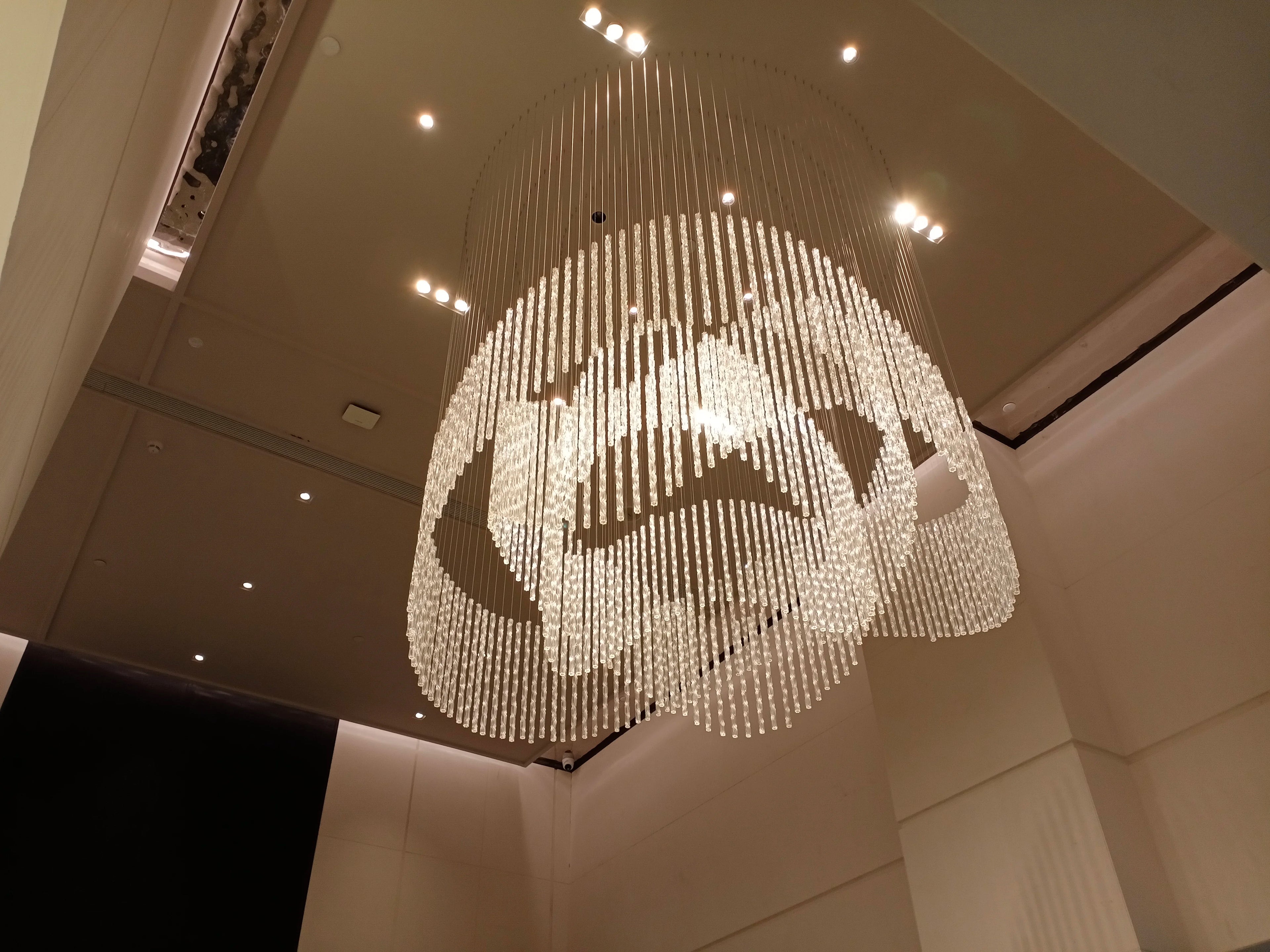 Large Custom Bohemia Glass Raindrop Chandelier for Wedding Art Decoration Unique Design for Hotel Use