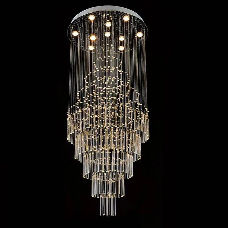 Modern Style Raindrop Square Top Crystal Chandelier Large Middle Sizes GU10 Base Glass Lighting Home Hotel AC Ceiling