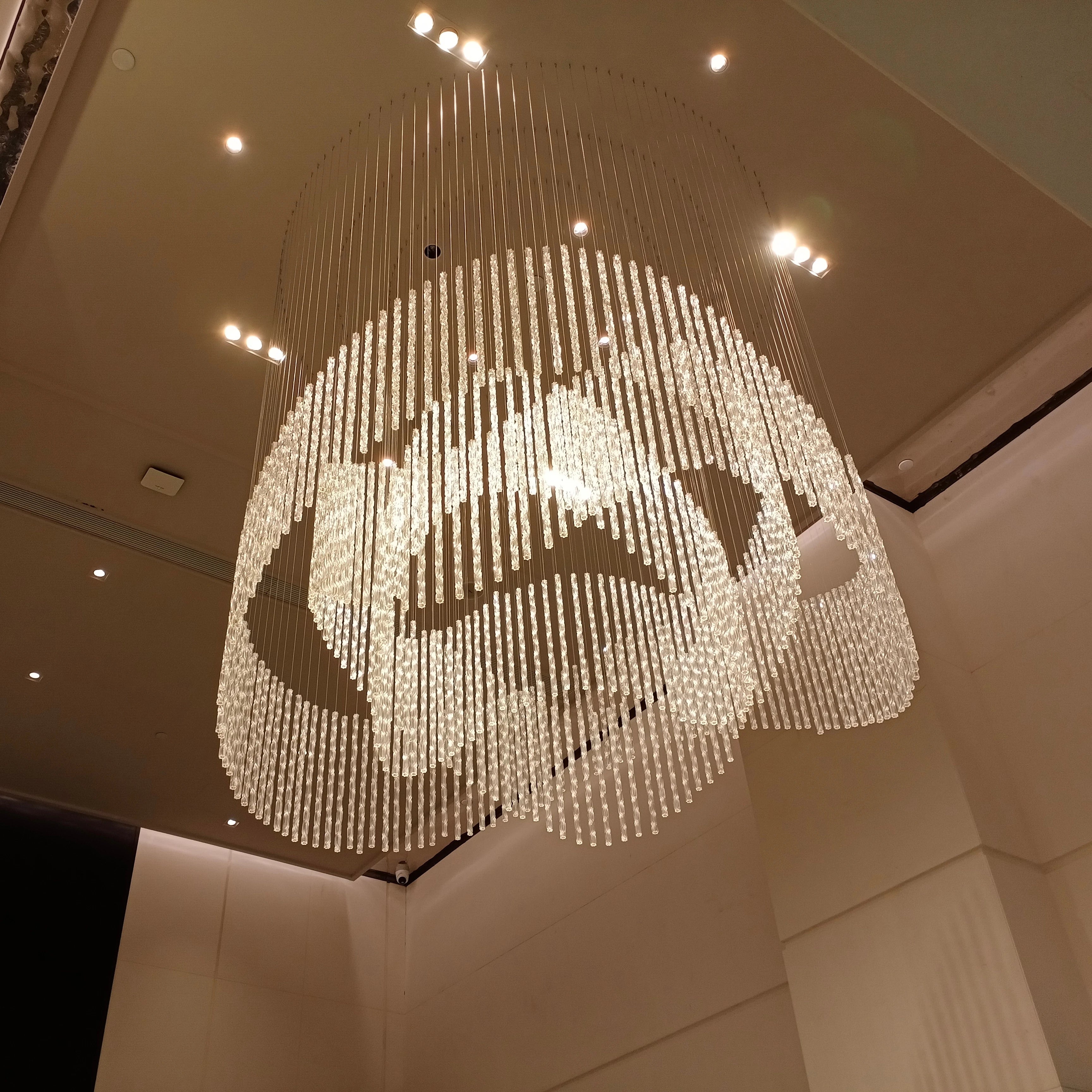 Large Custom Bohemia Glass Raindrop Chandelier for Wedding Art Decoration Unique Design for Hotel Use