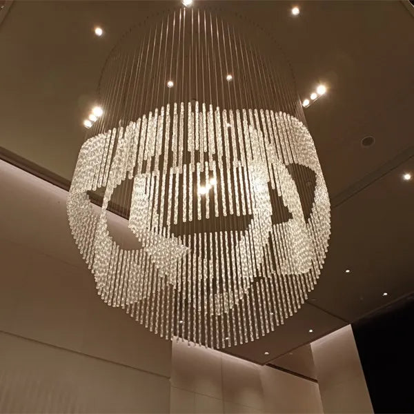 Large Custom Bohemia Glass Raindrop Chandelier for Wedding Art Decoration Unique Design for Hotel Use