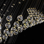 Raindrop Spiral Long Staircase Pendant Light Luxury Crystal Chandelier Decoration Drop Light