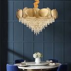 Contemporary K9 Crystal Chandelier Luxury Creative Waterdrop Designer Lamp Living Room Bedroom Pendant Light
