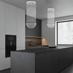 Double Sphere Raindrop Crystal Chandelier Modern Long Stair Chandelier