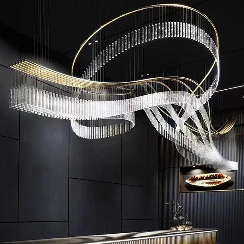 Crystal Drop Light Hanging Chandelier Pendant Lamp Light for Restaurants