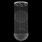 Double Sphere Raindrop Crystal Chandelier Modern Long Stair Chandelier