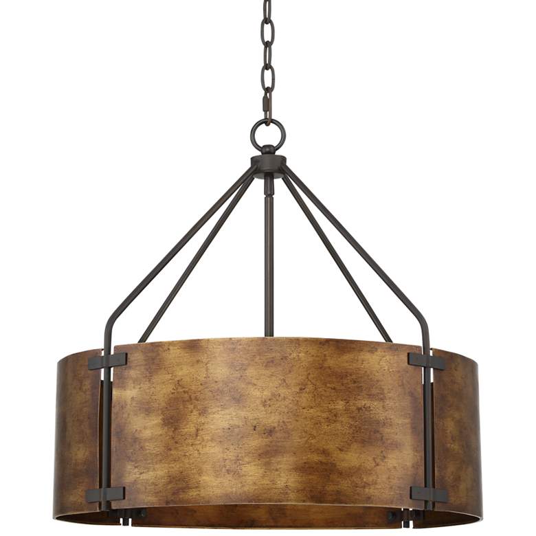 Possini Euro Julian Rustic Bronze Drum  Farmhouse Chandelier – 22"